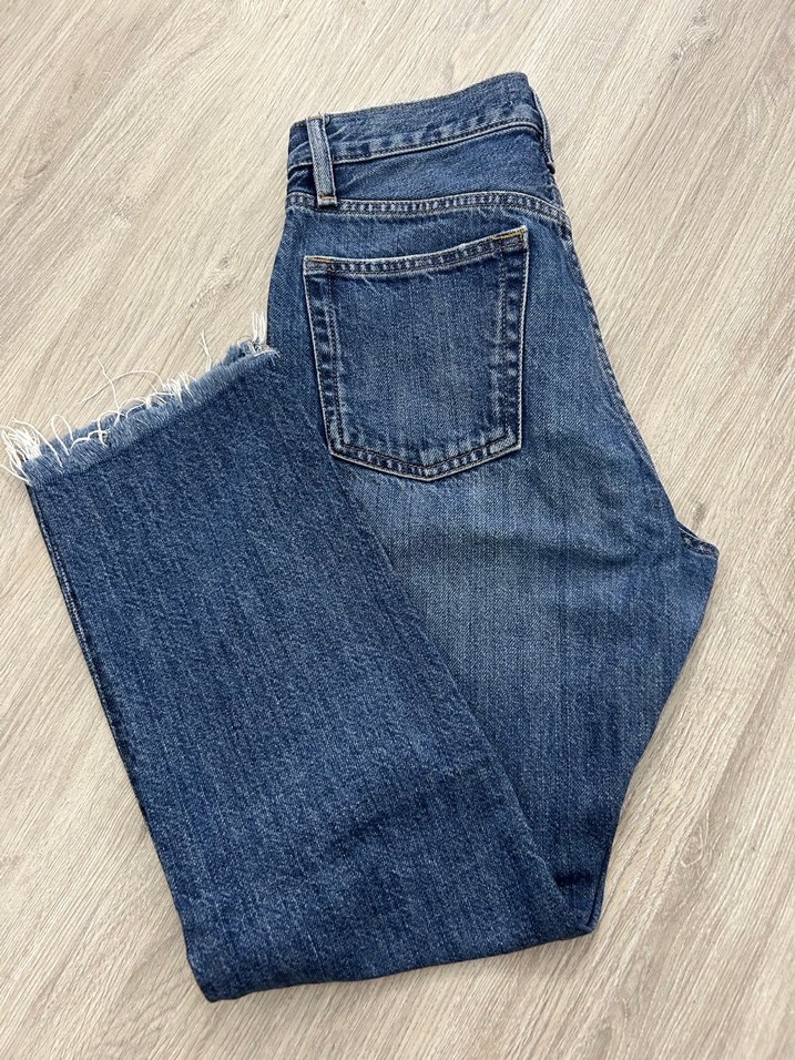 Kadın Mavi Denim Kot Pantolon Straight Jean - Görsel 4