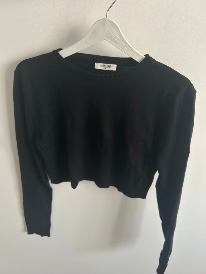 Siyah Kadın Uzun Kollu Basic Kazak Mudo Marka - Görsel 2