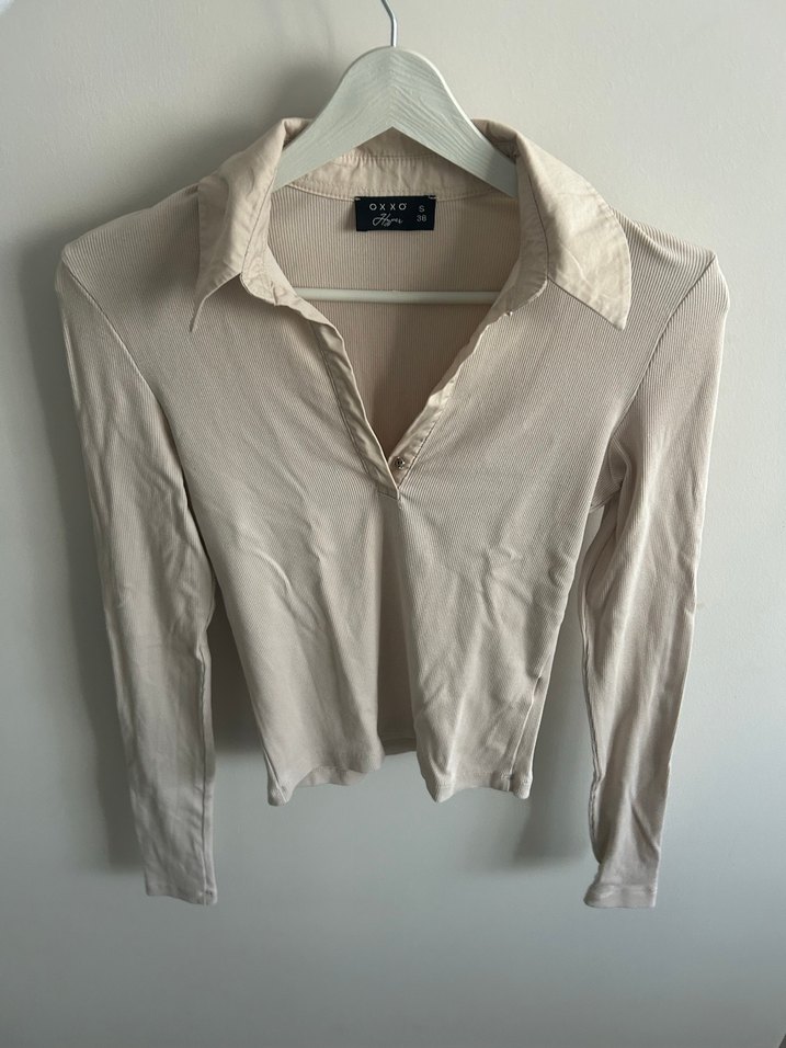 Bej Keten Kadın Basic Üst Body - Görsel 2