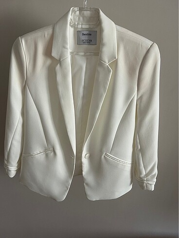 Ekru renk Bershka marka blazer ceket