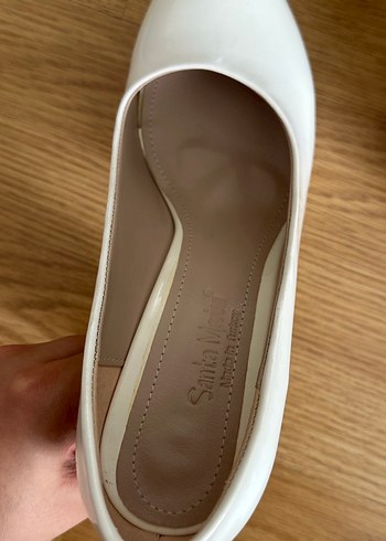 Beyaz Rugan Stiletto Kadın Ayakkabı - Görsel 3