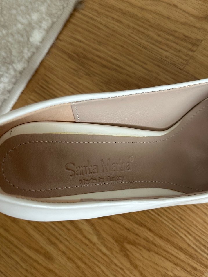 Beyaz Rugan Stiletto Kadın Ayakkabı - Görsel 2