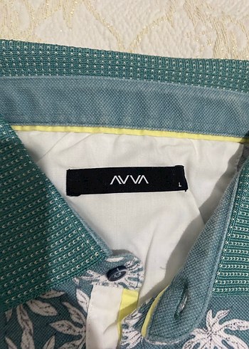 Desenli Yeşil Pamuklu Polo Tişört avva marka - Görsel 3