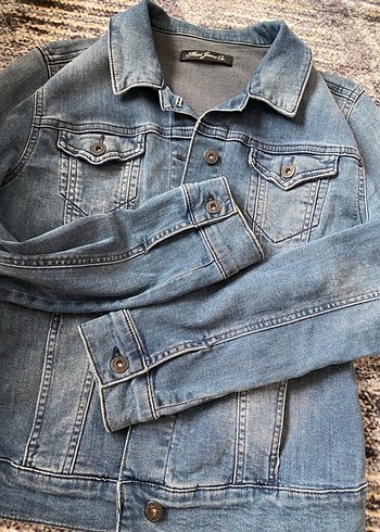 Düğmeli Mavi Kadın Denim Ceket - Görsel 2