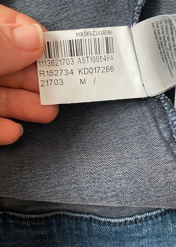 Düğmeli Mavi Kadın Denim Ceket - Görsel 5