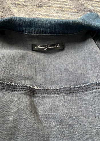 Düğmeli Mavi Kadın Denim Ceket - Görsel 6