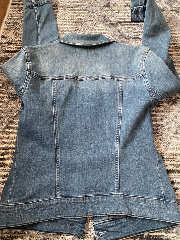 Düğmeli Mavi Kadın Denim Ceket - Görsel 3