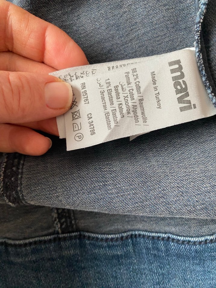 Düğmeli Mavi Kadın Denim Ceket - Görsel 4