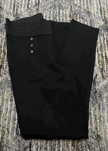 Siyah Kadın Kumaş Pantolon - Regular Fit tayt pantolon - Görsel 4