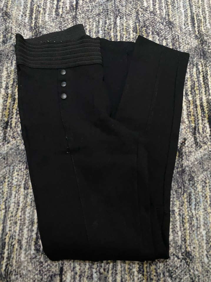 Siyah Kadın Kumaş Pantolon - Regular Fit tayt pantolon - Görsel 4