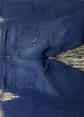 Düğmeli Lacivert Regular Fit Kadın Jean - Görsel 4