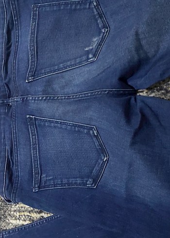 Düğmeli Lacivert Regular Fit Kadın Jean - Görsel 5