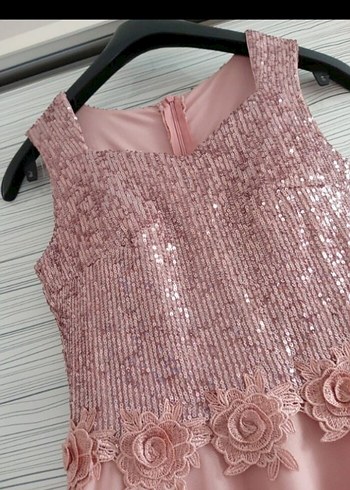 Trendyol & Milla Pembe Dantel Detaylı Mini Abiye Elbise