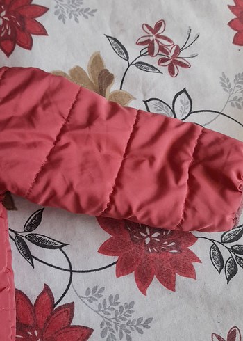 4 Yaş Beden Kız Çocuk Kapüşonlu Fermuarlı Pembe Mont