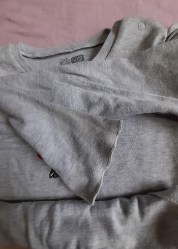 Kız Bebek Gri Uzun Kollu Baskılı Body - Görsel 4