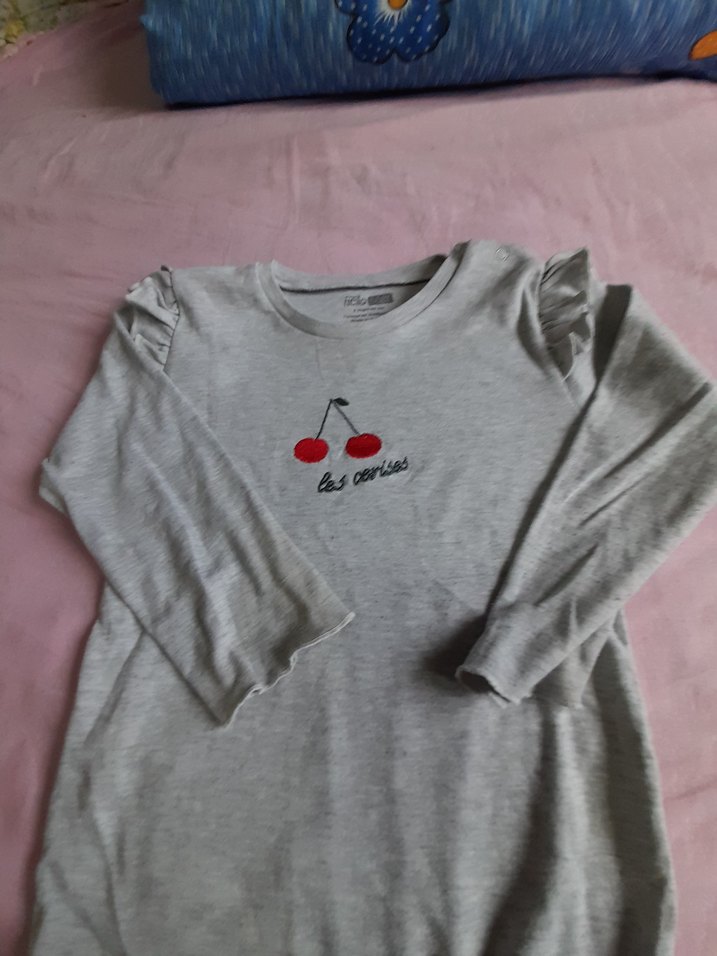 Kız Bebek Gri Uzun Kollu Baskılı Body - Görsel 3