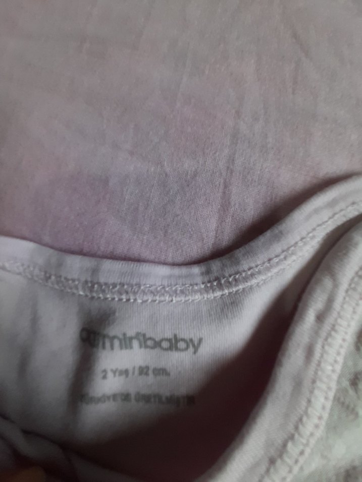 Gri Örgü Kısa Kollu Bebek Kız Body - Görsel 2