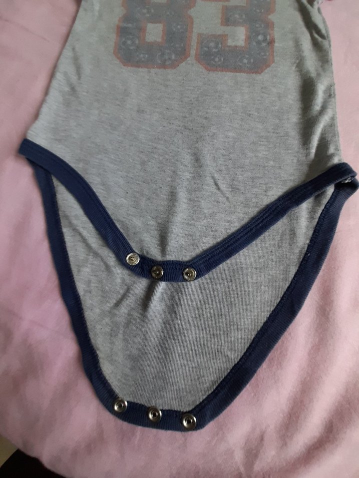 Gri Kısa Kollu Bebek Body 83 Baskılı - Görsel 2