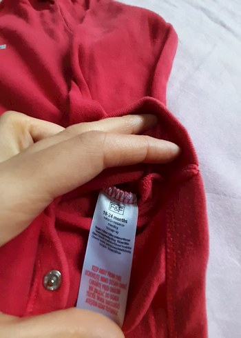 Uzun Kollu Kırmızı Kız Bebek Body - Görsel 2