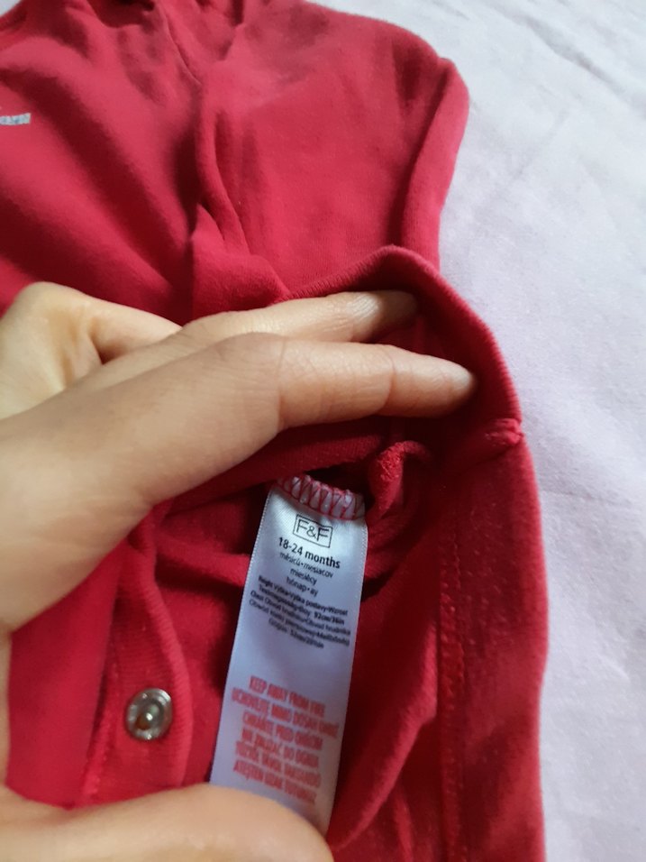 Uzun Kollu Kırmızı Kız Bebek Body - Görsel 2