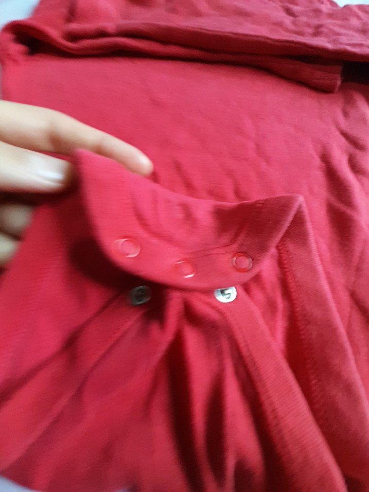 Uzun Kollu Kırmızı Kız Bebek Body - Görsel 5