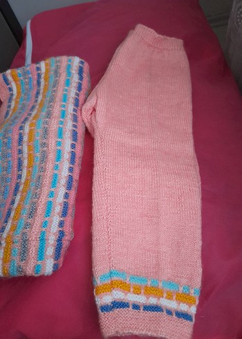 el örgüsü hırka ve alt pantolon - Görsel 8