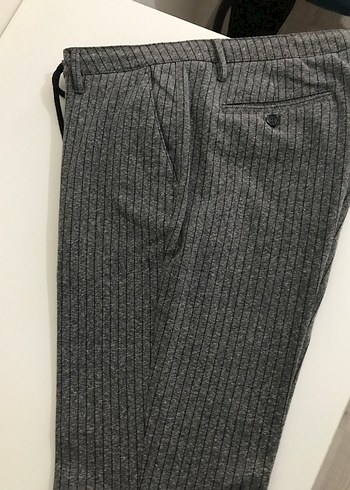 Çizgili Gri Jogger Pantolon - Görsel 3