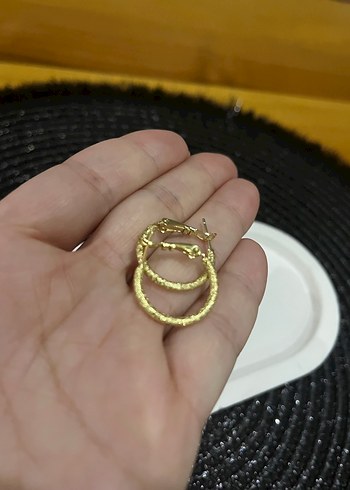 Diğer Özel Seri Taşlı Halka Küpe ( Gold )