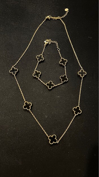 Çelik Kolye + Bleklik ( Gold )