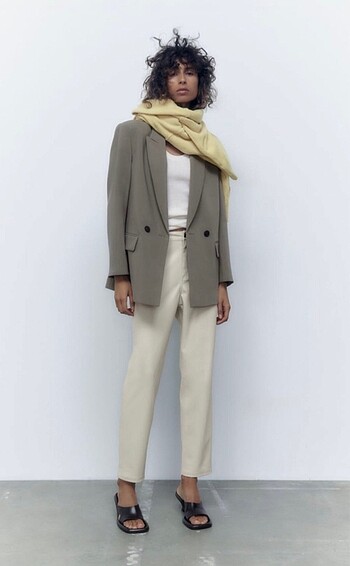 Zara suni deri pantolon
