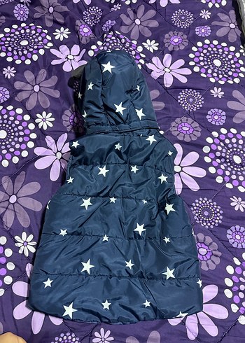 Kapüşonlu Fermuarlı Yıldızlı Yelek - Görsel 2