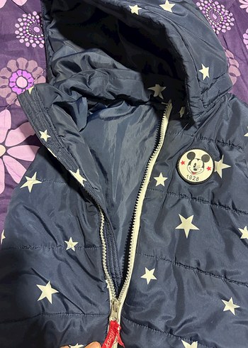 Kapüşonlu Fermuarlı Yıldızlı Yelek - Görsel 3