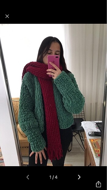  Beden pembe Renk El örgüsü atkı