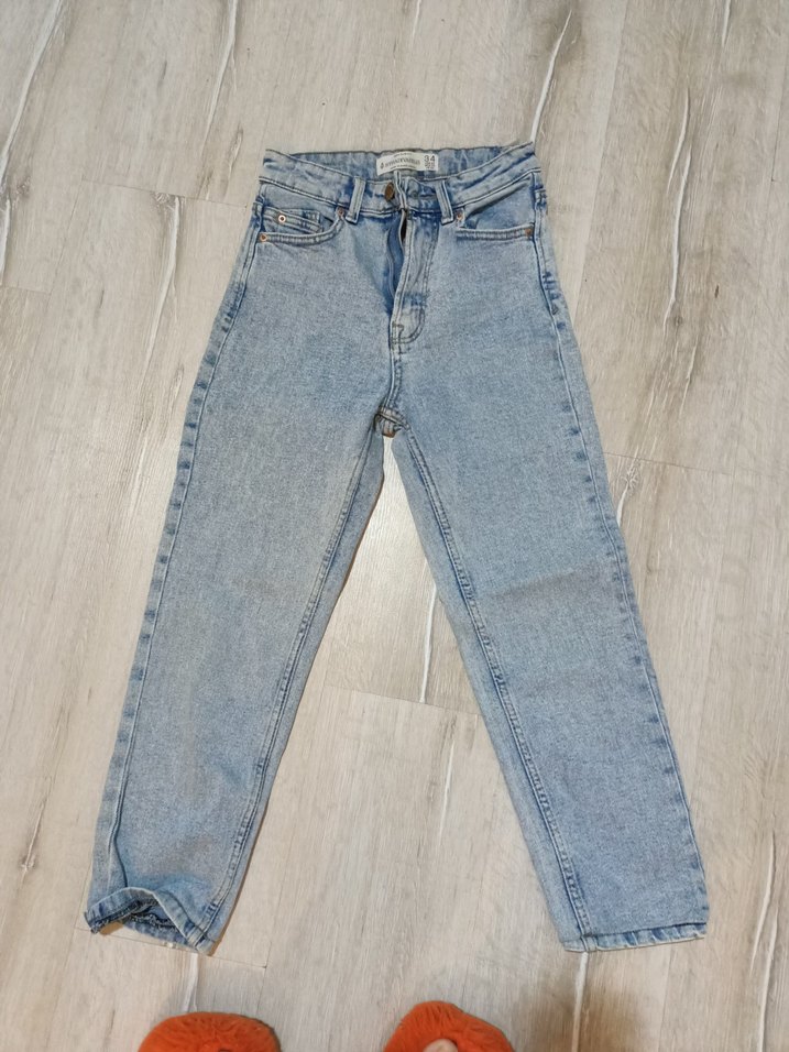 Düğmeli Mavi Kot Pantolon - Görsel 2