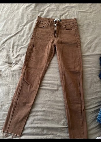 Kahverengi Regular Fit Keten Kadın Pantolon - Görsel 2