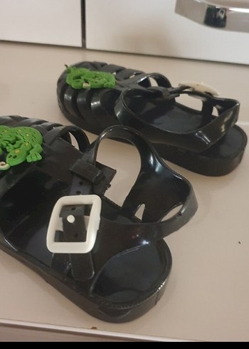Diğer Koyu Yeşil Desenli Tokalı Erkek Sandalet 21 Siyah