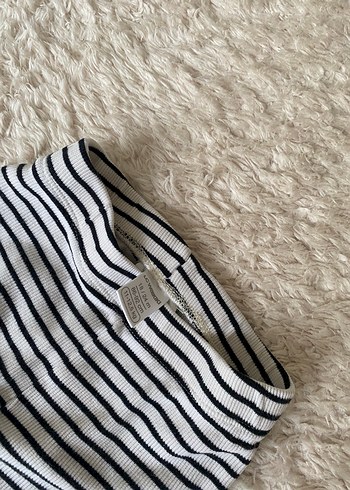 Kız Çocuk Çizgili Pamuklu Tayt - Görsel 2