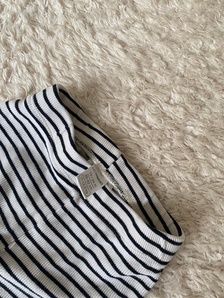 Kız Çocuk Çizgili Pamuklu Tayt - Görsel 2