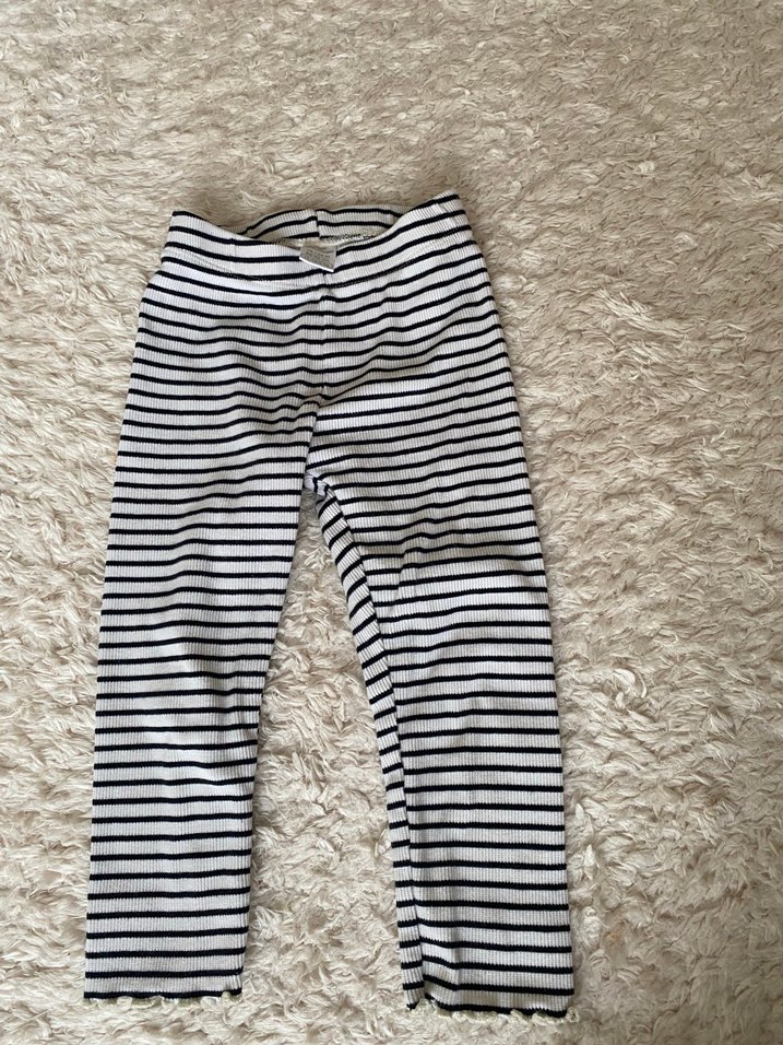 Kız Çocuk Çizgili Pamuklu Tayt - Görsel 3