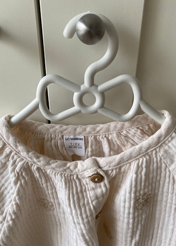 Kız Çocuk Bej müslin Nakışlı Gömlek - Görsel 2