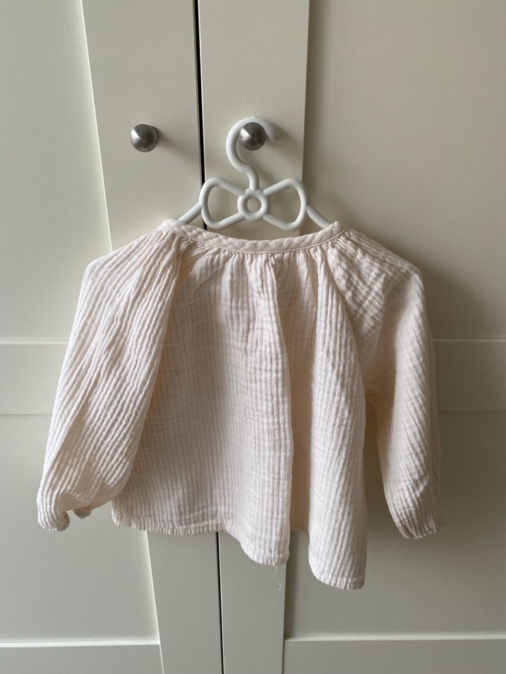 Kız Çocuk Bej müslin Nakışlı Gömlek - Görsel 4