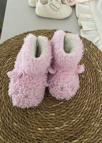 Kız Bebek Pembe Peluş Ev Terliği - Görsel 3