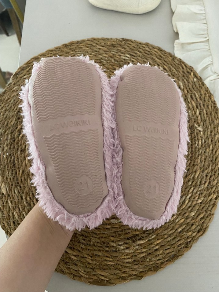 Kız Bebek Pembe Peluş Ev Terliği - Görsel 2