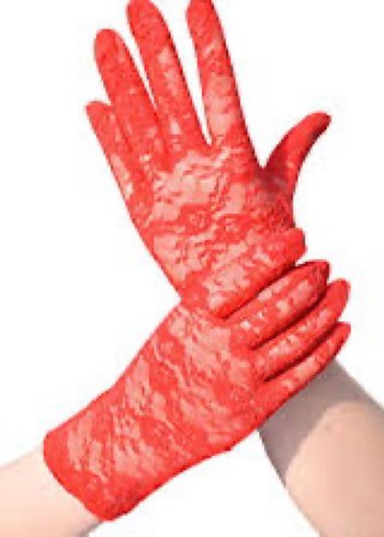 Kırmızı Dantel Kadın Eldiven - Görsel 2