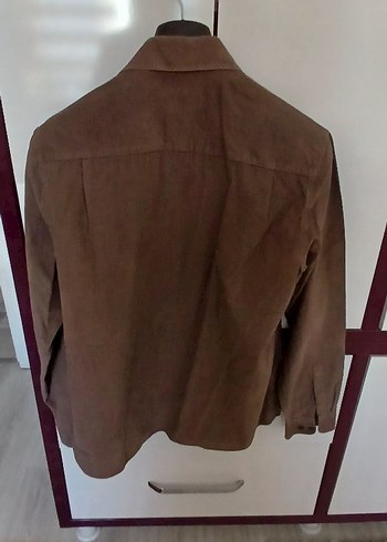 Erkek Kahverengi Süet Uzun Kollu Gömlek - Görsel 2