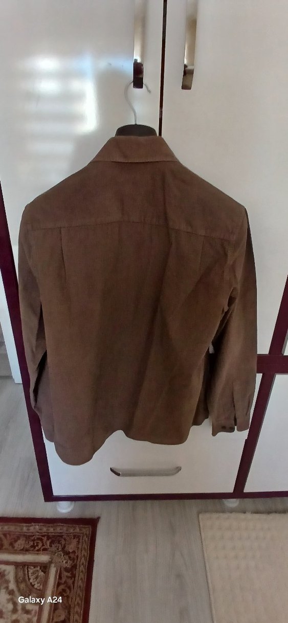 Erkek Kahverengi Süet Uzun Kollu Gömlek - Görsel 2