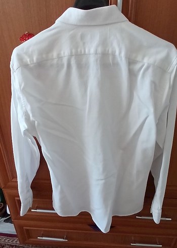 Beyaz Pamuklu Uzun Kollu Erkek Gömlek - Görsel 2