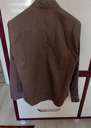 Düğmeli gri Uzun Kollu Erkek Gömlek - Görsel 3