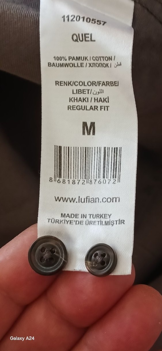 Düğmeli gri Uzun Kollu Erkek Gömlek - Görsel 5