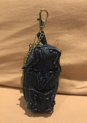 Zincir Detaylı Koyu Mavi Biker Anahtarlık - Görsel 3